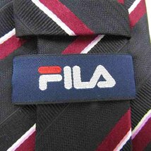 フィラ ブランドネクタイ ストライプ柄 メンズ ブラック FILA_画像4