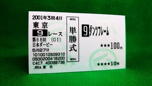 ダンツフレーム：2001日本ダービー：現地単勝馬券