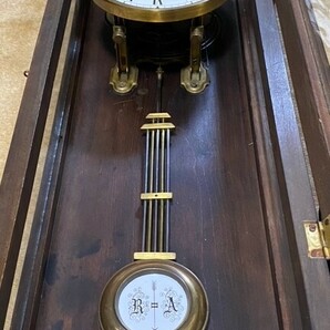 【レア美品】ユンハンス 装飾 宮型黒柿掛け時計 完動品の画像8