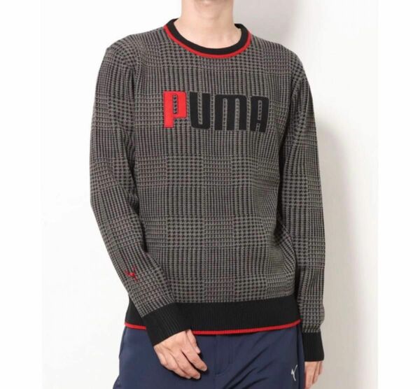 プーマ PUMA メンズ ゴルフ 長袖セーター ゴルフ グラフィック クルー ニット XL 539399 ブラック