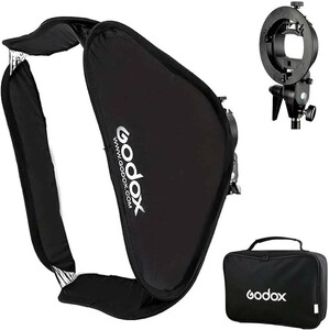 GODOX ソフトボックス 80x 80cm 折りたたみ式 S型ブラケット Bowenマウント フラッシュキット キャリングバッグ付き スタジオ撮影