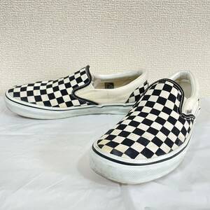 キャンバス◎★VANS バンズ★チェッカー ボード ローカット スニーカー シューズ 靴 スリッポン チェック クラシカル 白黒 27.5cm/741