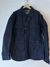 【未使用美品・希少】engineered garments Explorer Shirt Jacket 10oz Broken Denim Dk Navy サイズL 2021FW_画像1