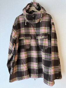 【未使用美品・希少】engineered garments Cagoule Shirt - Poly Wool Plaid Brown/Pink サイズL 2021FW