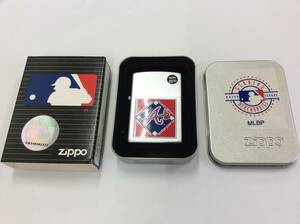 ■3833　ZIPPO ジッポー ライター MLB メジャーリーグ Atlanta Braves アトランタ・ブレーブス ケース付き コレクション 喫煙具 動作未確認