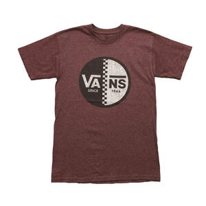 【980円スタート】USA 古着 半袖 Tシャツ VANS ボルドー 赤系 メンズSサイズ バンズ カジュアル スケート 古着卸 激安 BA1386