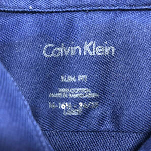 【980円スタート】USA 古着 長袖シャツ Calvin Klein ネイビー 紺 メンズL カルバンクライン CK シンプル ワンポイント 古着卸 激安 BG0179の画像7