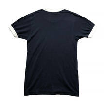 【980円スタート】USA 古着 半袖 リンガー Tシャツ American Apparel ネイビー 紺 Sサイズ アメリカンアパレル アメアパ トリム BA1397_画像2