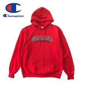 【980円スタート】USA 古着 スウェット パーカー チャンピオン Champion ゴンザガ大学 カレッジ プリント メンズL レッド BE0106