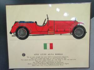 未使用 1931 17/95 ALFA ROMEO 壁掛け 木版 36×28.5cm アルファロメオ