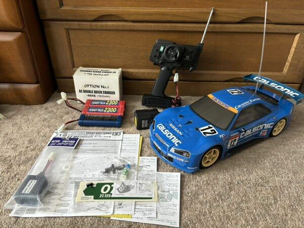 タミヤ　カルソニック スカイライン　R34 GT-R 1/10 ラジコン　バッテリー専用充電器　ニカドバッテリー　カスタムパック　送料無料