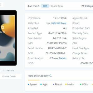 iPad mini 5世代 64GB セルラーモデル スペースグレー sku05の画像6