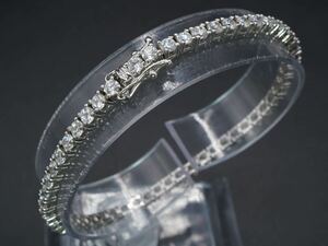 【1328】SILVER シルバー 925 テニスブレスレット キュービックジルコニア CZ アクセサリー 長さ約18cm TIA