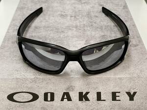 偏光★OAKLEYオークリー STRAIGHTLINK ストレートリンク MatteBlack黒マットブラック/POLARIZEDミラーレンズ USA製サングラス アジアンFIT