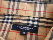 BURBERRY LONDON バーバリー ノバチェック長袖シャツ ホース刺繍 メンズ M 即決あり！_画像8