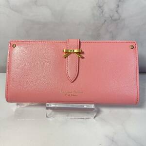 [ free shipping ] unused Samantha Thavasa Petit Choice Samantha Thavasa small cho chair simple ribbon belt motif long wallet coral pink 