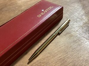 HH-8145■送料込■ 文具 シェーファー ボールペン SHEAFFER USA ゴールド 金メッキ 青色 箱付 ヴィンテージ 145g ●使えます/くJAら