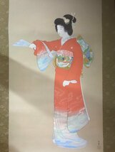 BP-662 ■送料込■ 上村松園 序の舞 共箱 上村淳之監修 工芸画 美人画 絵画 掛軸 美術品 164cm×60cm /くMAら_画像2