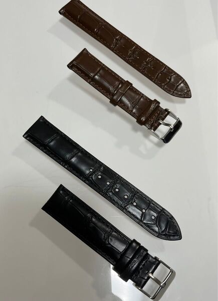 【新品未使用】時計ベルト牛革 19mm 黒&茶色