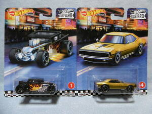 未開封未使用品 1/64 Hot WHeeLs PREMIUM BOULEVARD '67 CAMARO & BONE SHAKER 2台組 