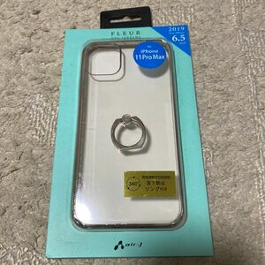 iPhone11 Pro Max 落下防止リング付メタルフレーム シンプル おしゃれ カバー シルバー AC-P19L-MRSL