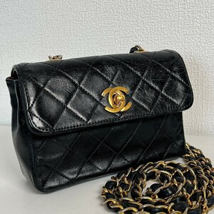 正規品 シャネル CHANEL マトラッセ ラムスキン チェーン ショルダーバッグ ミニマトラッセ