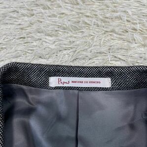 希少サイズ！パパス【最高級の逸品】Papas テーラードジャケット 織り柄 モノグラム グレー XL相当の画像4