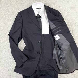 タケオキクチ【紳士の嗜み】TAKEO KIKUCHI スーツ　セットアップ　テーラードジャケット　チェック　グレー　M位