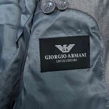ジョルジオアルマーニ【輝く逸品】GIORGIO ARMANI スーツ　セットアップ　テーラードジャケット　シルバー　モノグラム　L位_画像6