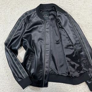  ultimate beautiful goods! Armani Exchange [mote. one put on ]ARMANI EXCHANGE leather jacket blouson side line black black M