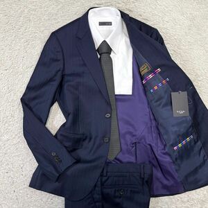  Paul Smith Loro Piana Super130's[.. ultimate ]Paul Smith Loro Piana suit setup jacket stripe navy lustre M