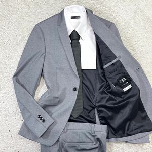 美品！ザラ【人気の一着】ZARA 4WAY スーツ　セットアップ　テーラードジャケット　ストレッチ　グレー　