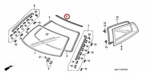 未使用 ホンダ 純正 シビック CIVIC EG6 EG5 EG4 フロントウィンドウモール上部 モールディング EH 窓枠 ゴム枠 SiR シビックフェリオ