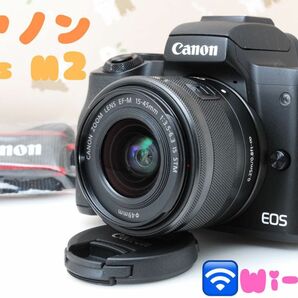 美品★Canon EOS Kiss M2★最新機種♪4K＆自撮り＆wifi搭載♪高性能ミラーレス一眼レフカメラ★お出かけやご旅行に