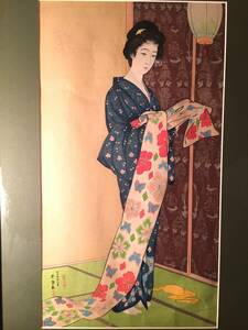 Art hand Auction Genuine Goyo Hashiguchi Woodblock Print: Girl in Summer Clothes, Painting, Ukiyo-e, Prints, Portrait of a beautiful woman