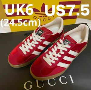 adidas x Gucci ガゼル スニーカー 赤 Red US7.5 24.5cm 新品 ウィメンズ