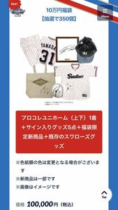 【期間限定】東京ヤクルトスワローズ、2023年、10万円福袋、プロコレユニフォーム（上下）他、グッズ多数