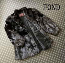 FOND MOONBAD フォンド ムーンバット MINK ミンクコート ダークブラウン ハーフコート リアルファー アウター 11号/M～L 高級毛皮 _画像1