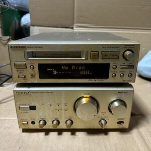 あ-4929) ONKYO A-905X /MD-105X/ システムコンポ 通電のみ確認