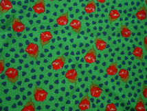 イタリア製処分【b-32】★ジョーゼットプリントグリン赤135巾1.8m_画像1