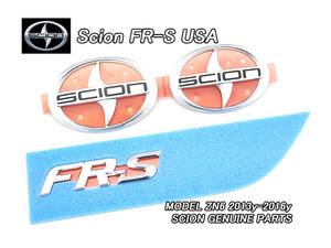 トヨタ86前期/SCION/ZN6サイオンFR-S純正USエンブレム-前後3点セット/USDM北米仕様FRSトヨタUSAハチロク米国フロント＆リア2点スバルBRZ