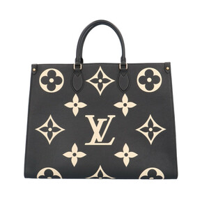 ルイヴィトン オンザゴーGM バイカラー モノグラムアンプラント ショルダーバッグ M45945 ブラック レディース LOUIS VUITTON 中古 美品