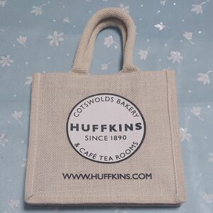 HUFFKINS　LONDON　ジュートバッグ エコバッグ トートバッグ 白　S