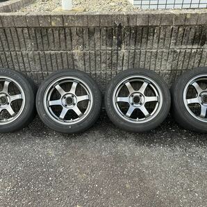 VOLK RACING TE37SONIC CLUB RACER 7j×15+32 4h100 ヨコハマタイヤADVAN FLEVA 195/50-15 ４本セットの画像5