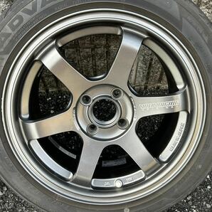 VOLK RACING TE37SONIC CLUB RACER 7j×15+32 4h100 ヨコハマタイヤADVAN FLEVA 195/50-15 ４本セットの画像4