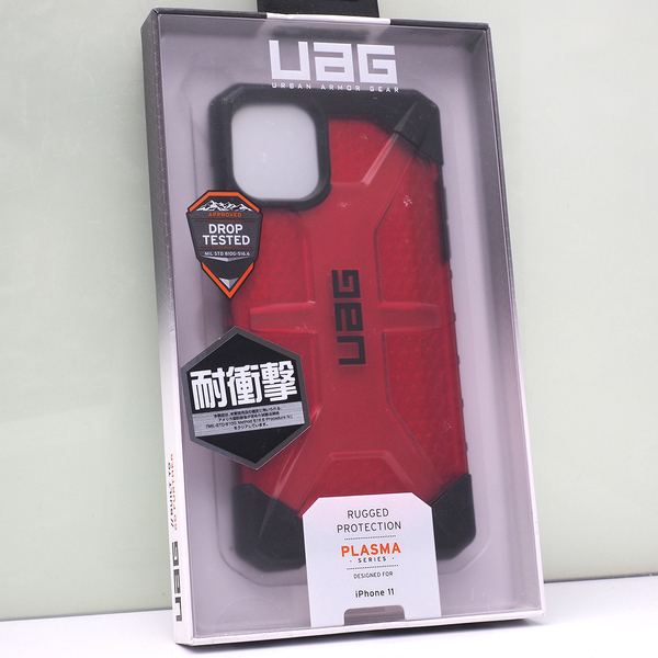 Apple iPhone 11 (6.1インチ) 用 URBAN ARMOR GEAR (UAG) 米軍MIL規格クリア 耐衝撃ケース PLASMA マグマ (クリア系レッド) 赤 未開封品