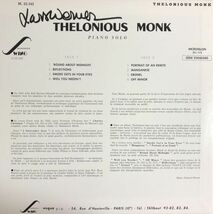 美盤 帯付 Thelonious Monk - Piano Solo / Vogue M.33.342 / 1997年 / JPN / Mono / Bop_画像2