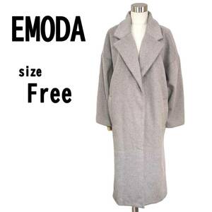【F】EMODA エモダ レディース コート ロングコート ゆったり グレー
