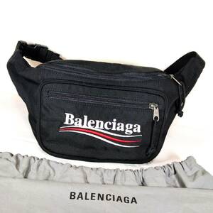  Balenciaga не использовался . близкий вышивка Logo прекрасный товар! чёрный поясная сумка сумка-пояс сумка "body" 