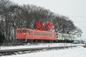 鉄道写真データ（JPEG）、00772100、キハ40系（1005）（降雪）、JR烏山線、下野花岡〜宝積寺、2017.02.09、（7360×4912）